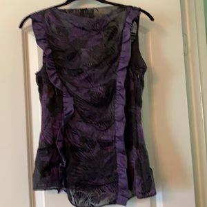 Cynthia Steffe plum/black silk top